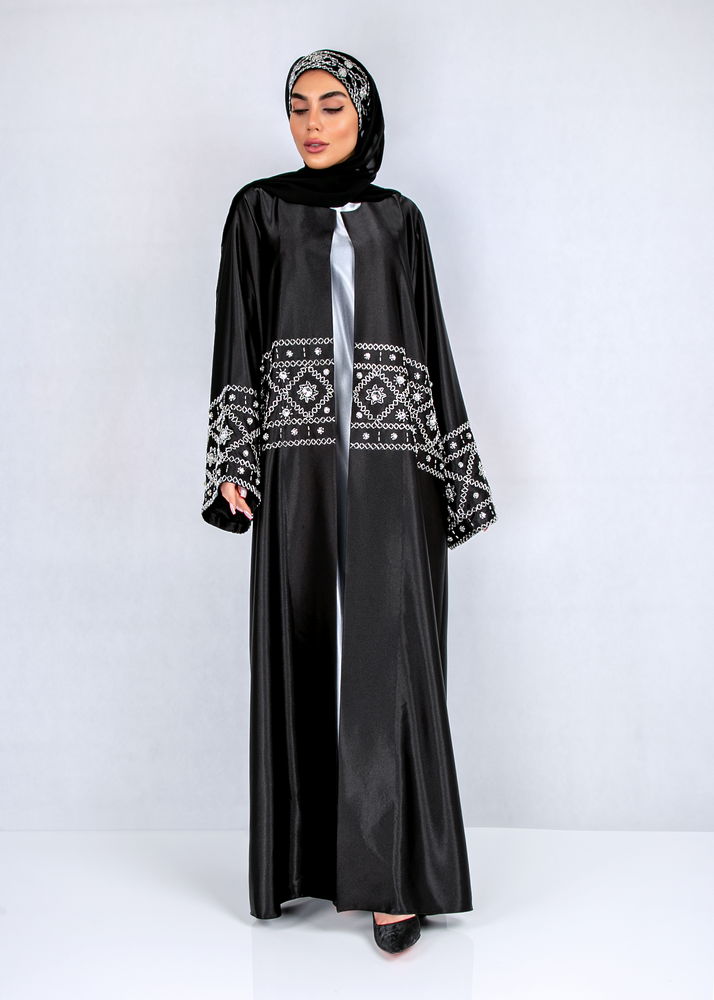 Black Satin Abaya